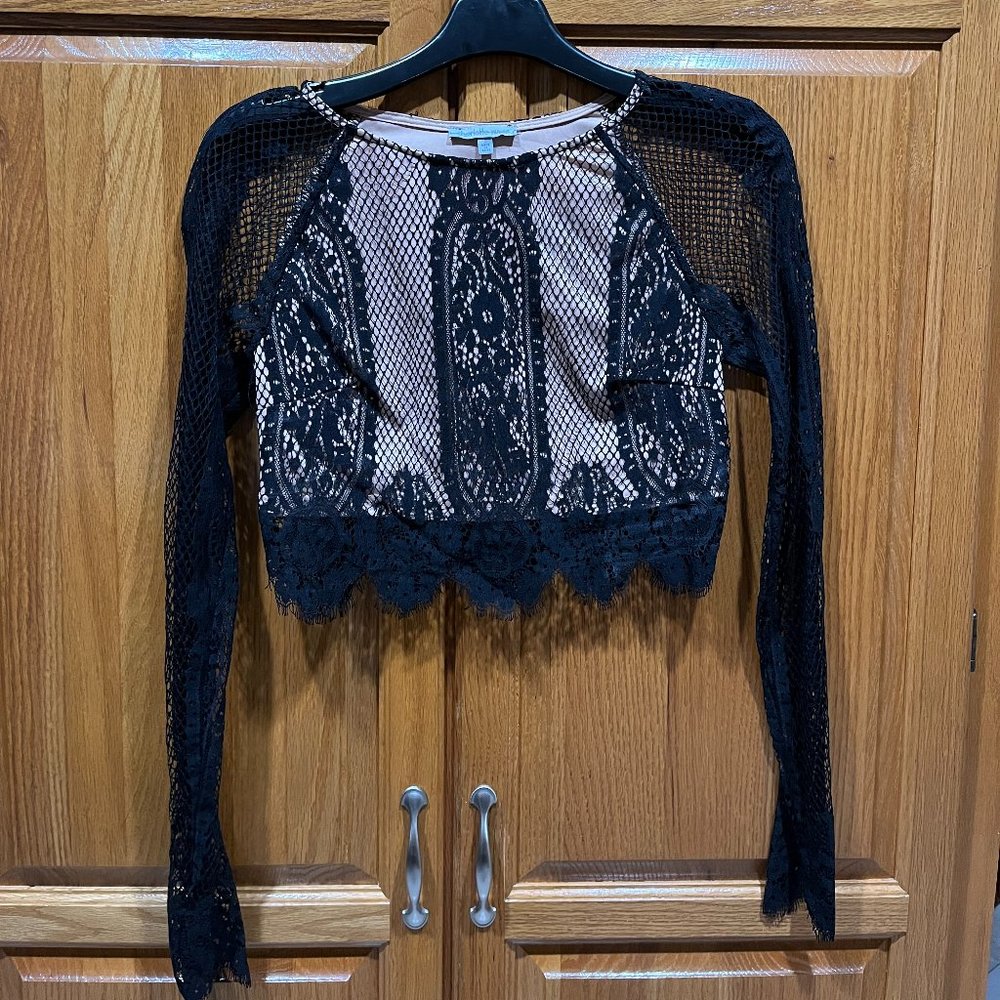 Black and Nude long sleeve shirt size S
